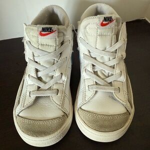 Nike Kids White and Gray High-Top Sneakers